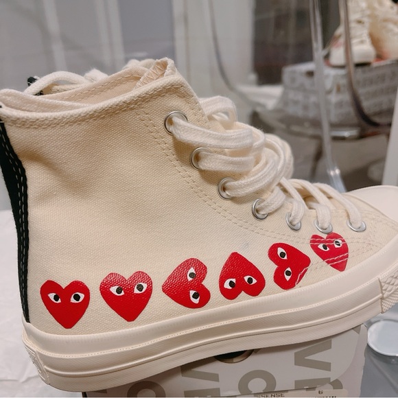 NWT ❤️ Converse Comme des Garcons PLAY Chuck Taylor All Star 70 High Multi Heart - Picture 8 of 12
